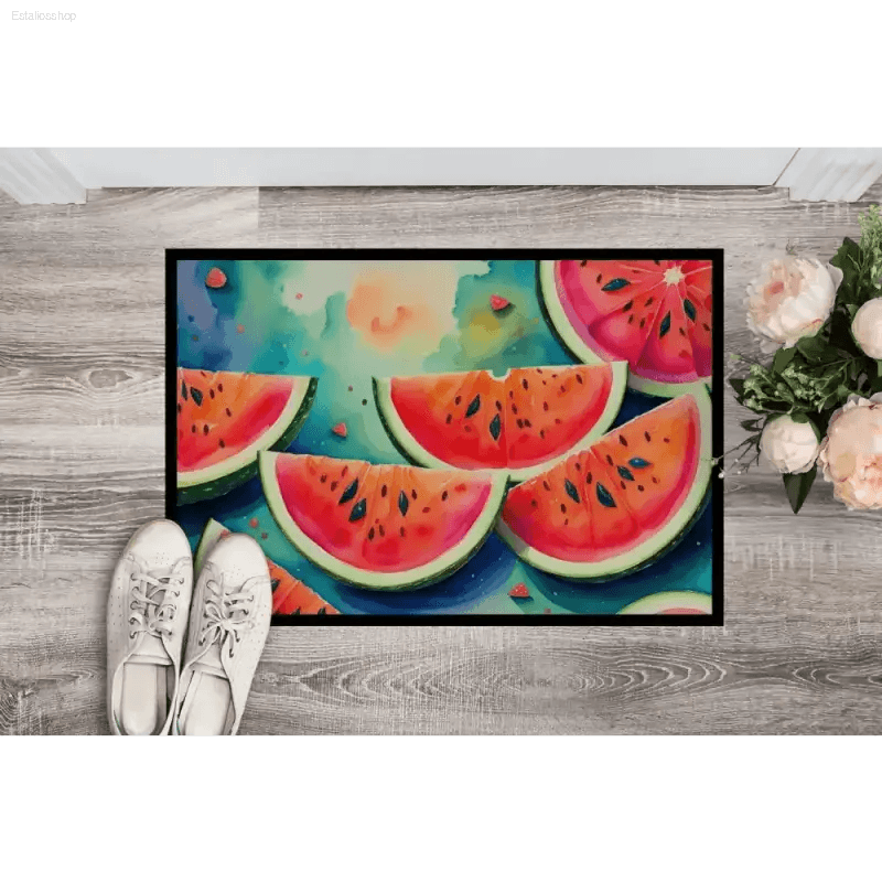 Sweet Slice Welcome: Watermelon Doormat! Watermelon Slice Doormat: The perfect summery welcome for your guests! This vibrant doormat - Estalios