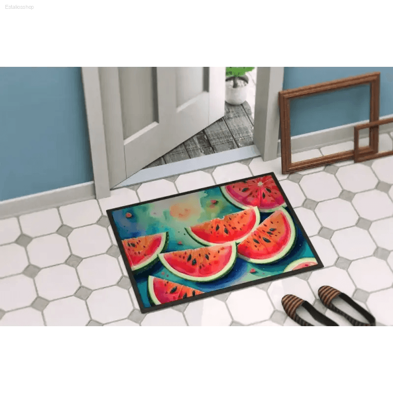 Sweet Slice Welcome: Watermelon Doormat! Watermelon Slice Doormat: The perfect summery welcome for your guests! This vibrant doormat - Estalios