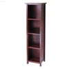 Tall 5-Tier Antique Walnut Storage Shelf Bookcase - Estalios