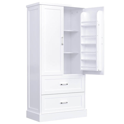 Tall Bathroom Storage Cabinet with Adjustable Shelf and Drawers - Estalios