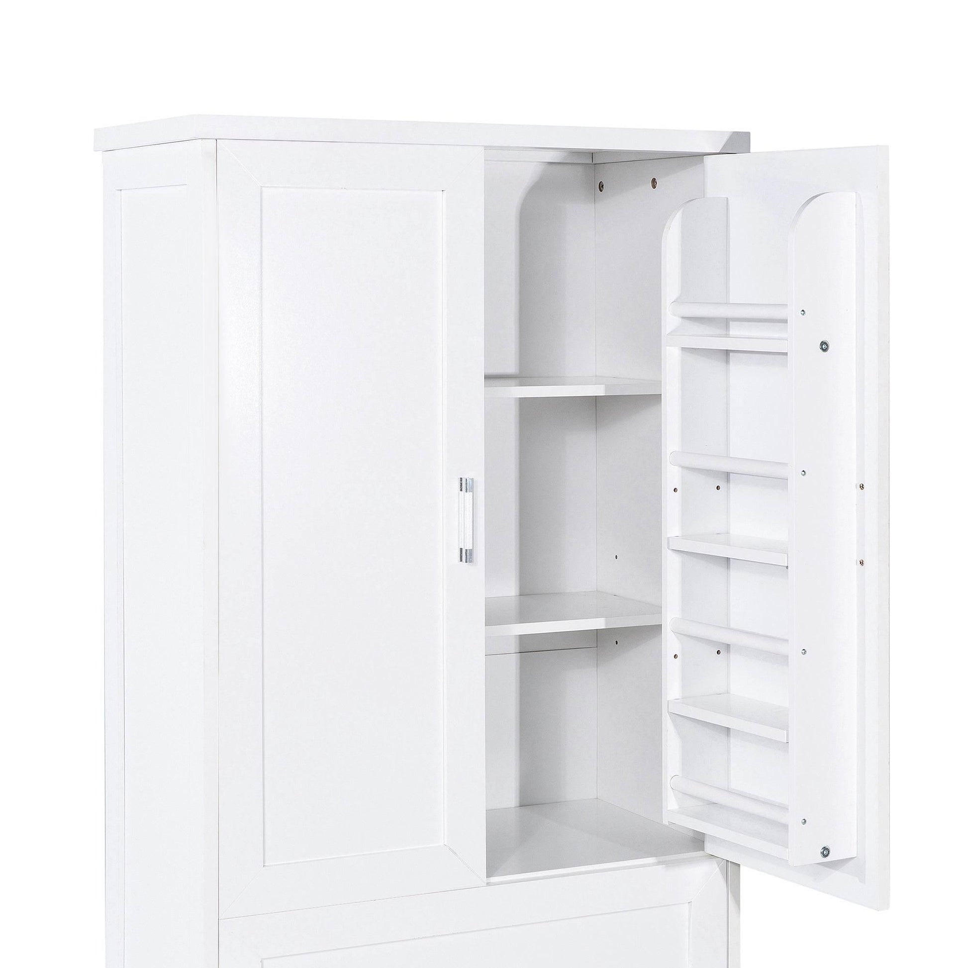 Tall Bathroom Storage Cabinet with Adjustable Shelf and Drawers - Estalios