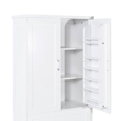 Tall Bathroom Storage Cabinet with Adjustable Shelf and Drawers - Estalios