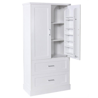 Tall Bathroom Storage Cabinet with Adjustable Shelf and Drawers - Estalios