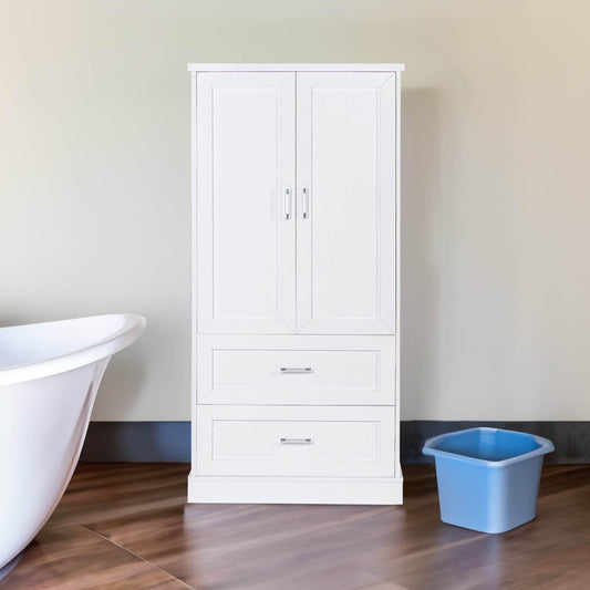 Tall Bathroom Storage Cabinet with Adjustable Shelf and Drawers - Estalios