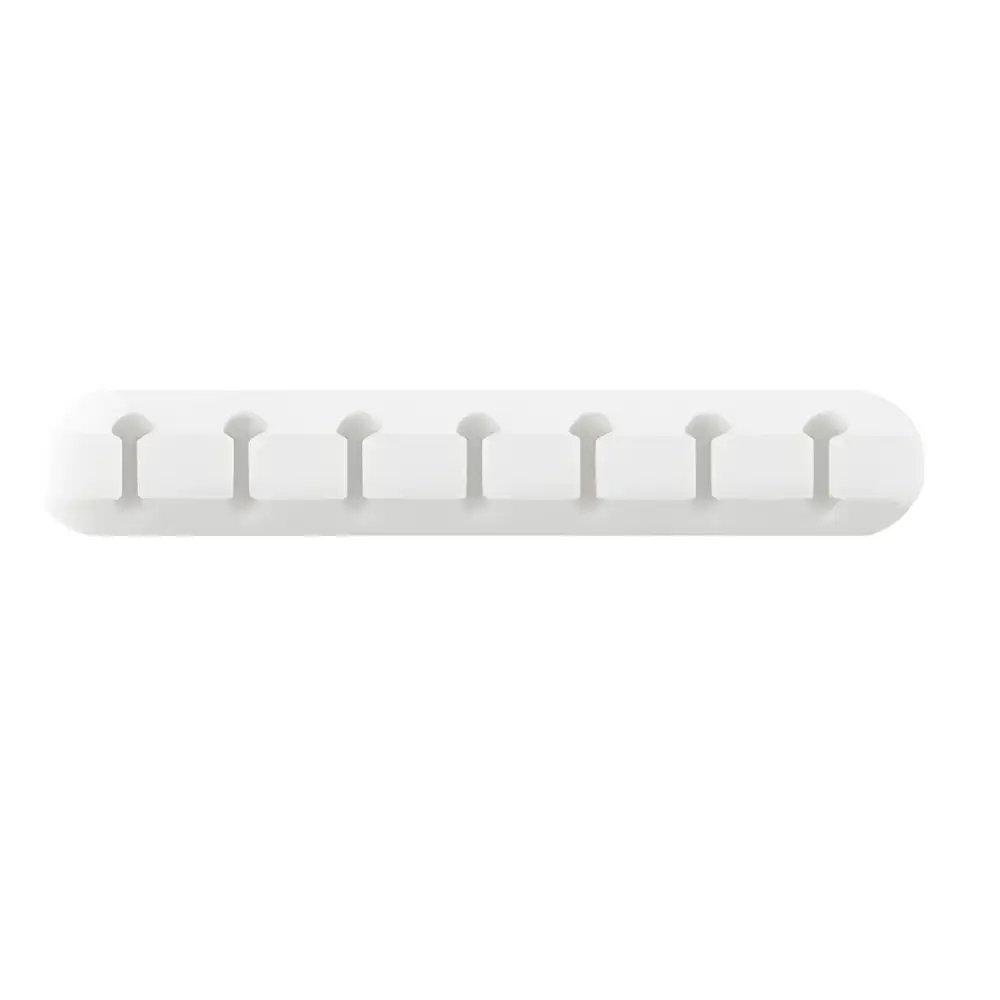 White Nnbili Silicone USB cable organizer for tidy desktop and easy winding