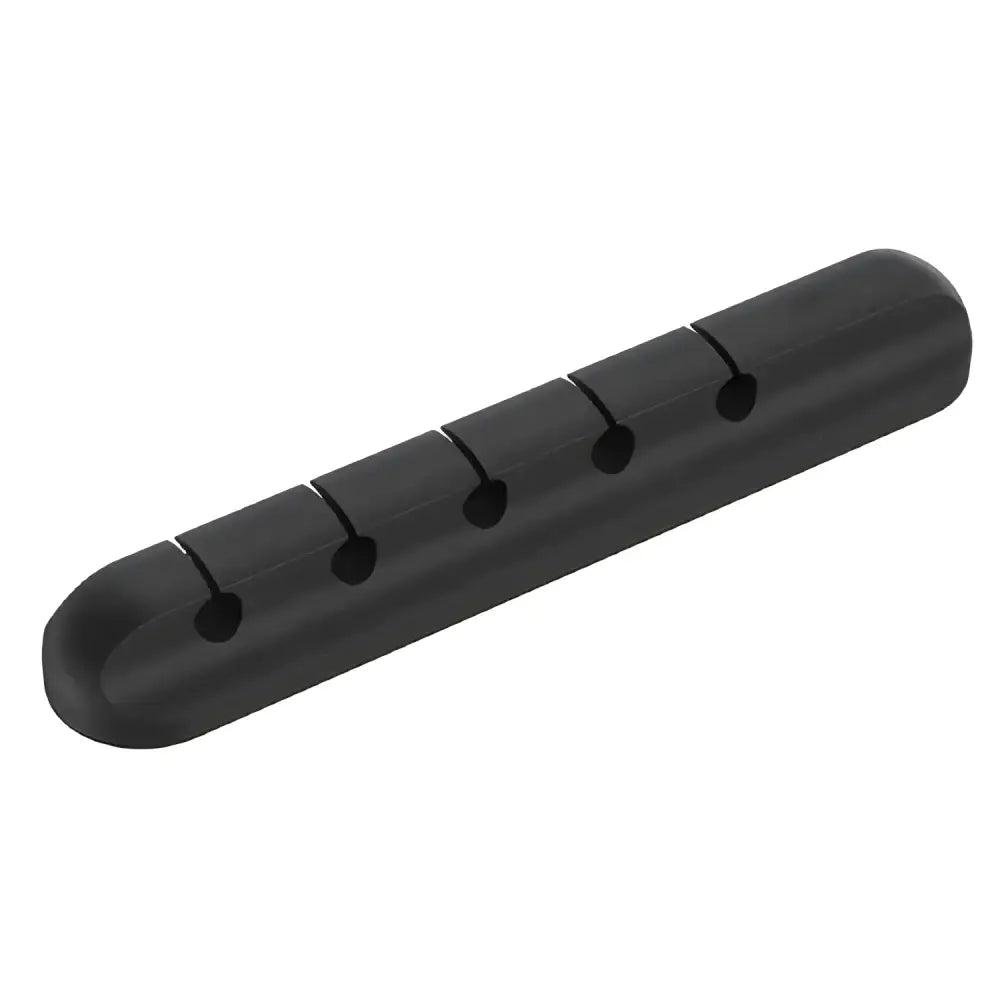 Sleek Black Silicone USB Cable Organizer with five slots for a tidy desktop setup