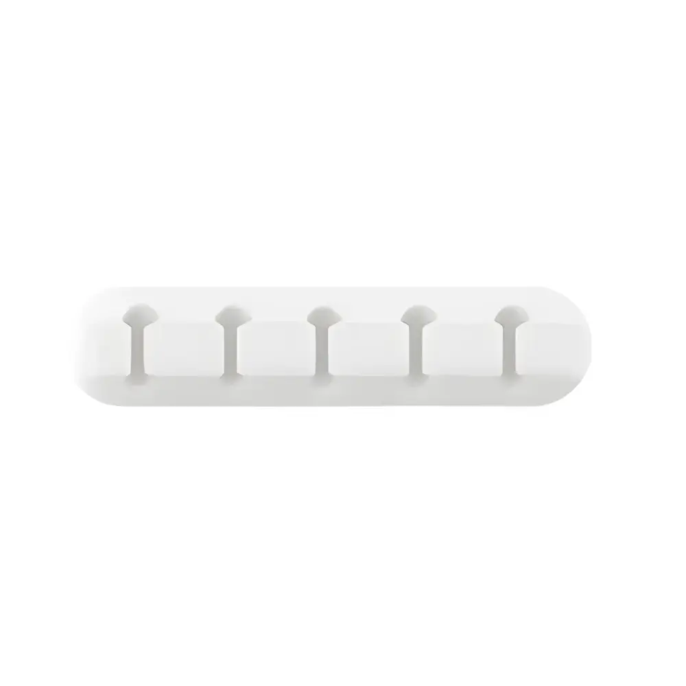 White Silicone USB Cable Organizer perfect for tidying up your desktop cable chaos