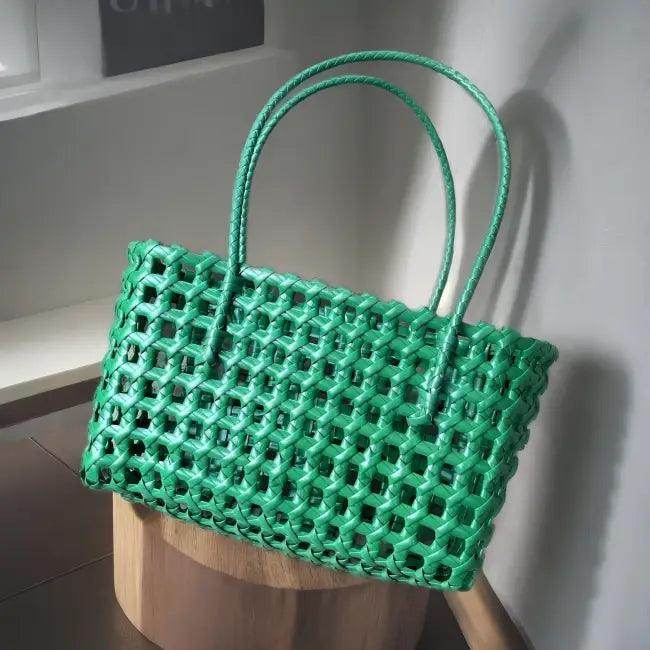 Tan Woven Tote Bag with Drawstring Liner for Style - Estalios