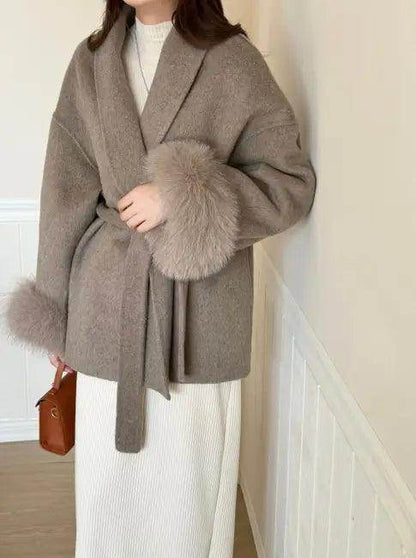 Fierce Fur-Cuffed Wool Coats for Chic Winter Style - Estalios