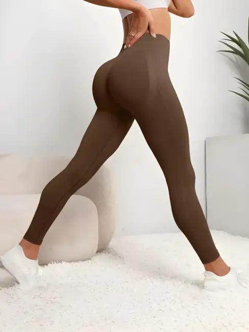 Taupe Seamless Hip Lifting Leggings for Women - Flatter Your Figure - Estalios