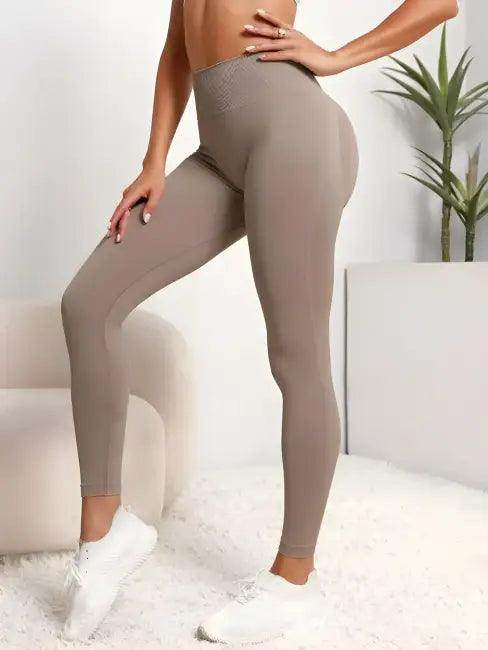 Taupe Seamless Hip Lifting Leggings for Women - Flatter Your Figure - Estalios