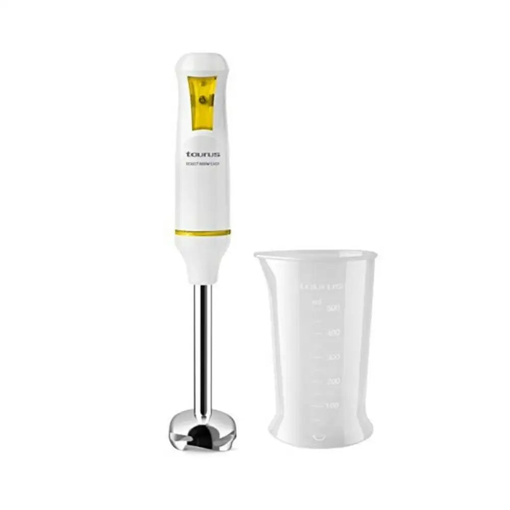 White Taurus Robot Easy 600W hand-held blender with measuring cup for easy blending