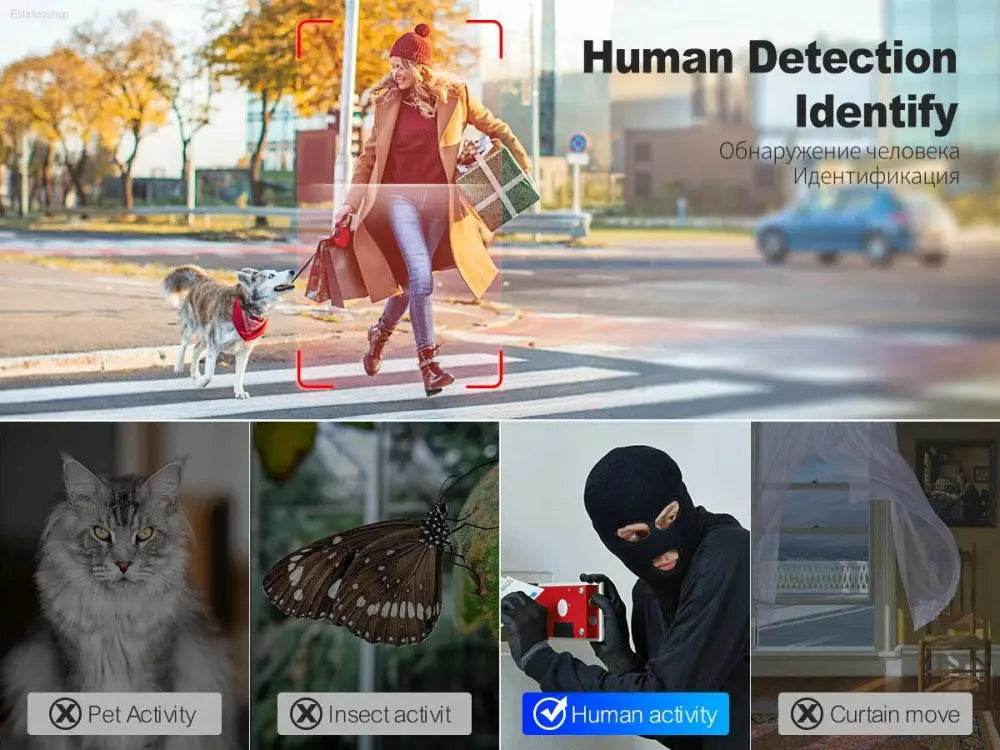 Techage HD 8MP POE IP Camera Outdoor Audio Dual Lens CCTV Video Smart AI Security Camera PTZ Security Surveillance System NVR - Estalios