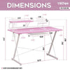 Level Up Your Game with this Pink and White Dream Desk! Get ready to elevate your gaming experience with the Pink and White Gaming Desk! This stylish and functional - Estalios