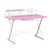 Level Up Your Game with this Pink and White Dream Desk! Get ready to elevate your gaming experience with the Pink and White Gaming Desk! This stylish and functional - Estalios