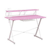 Level Up Your Game with this Pink and White Dream Desk! Get ready to elevate your gaming experience with the Pink and White Gaming Desk! This stylish and functional - Estalios