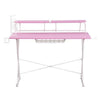 Level Up Your Game with this Pink and White Dream Desk! Get ready to elevate your gaming experience with the Pink and White Gaming Desk! This stylish and functional - Estalios