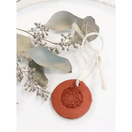 Terracotta Mandala Ornament for Relaxing Essential Oil Diffusing - Estalios
