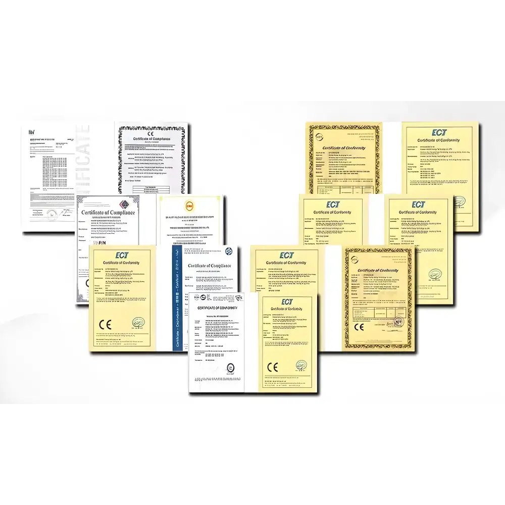 Collection of certificates for 1MWh Tesla Energy Storage and Solar Power BESS