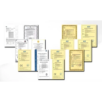 Collection of certificates for 1MWh Tesla Energy Storage and Solar Power BESS