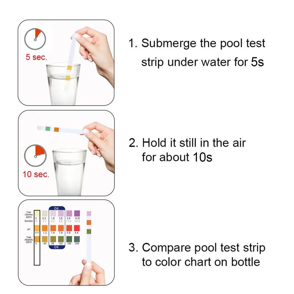 Test Strips for Swimming Pool Water Quality Analysis - Estalios