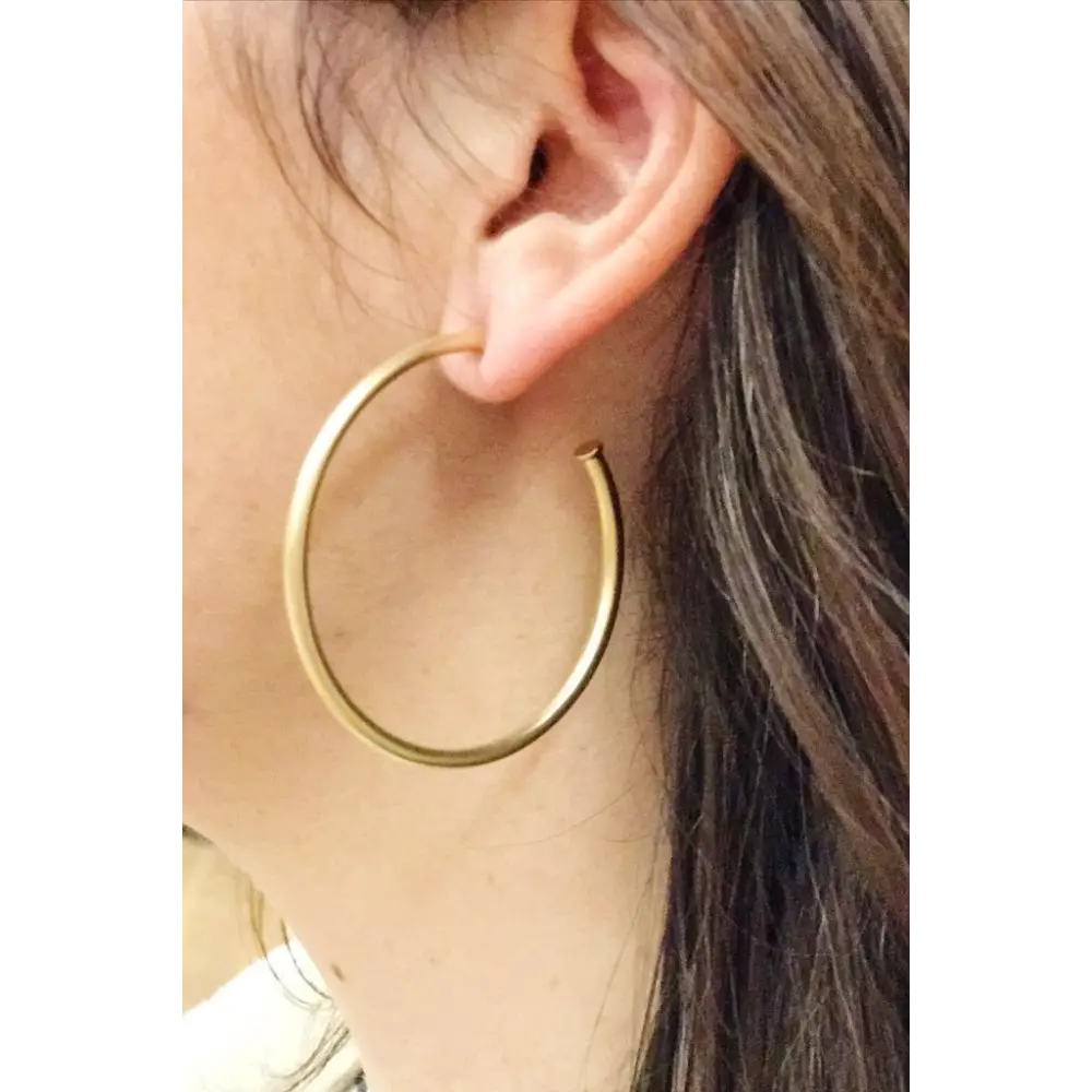 Stylish Gold hoop earring in matte gold from The Best Of Hoops Earrings deals