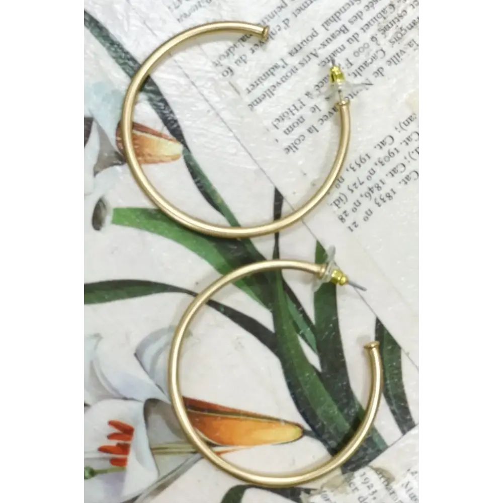 Stylish Gold Hoop Earrings in Matte Gold, perfect for grabbing great deals on hoops earrings