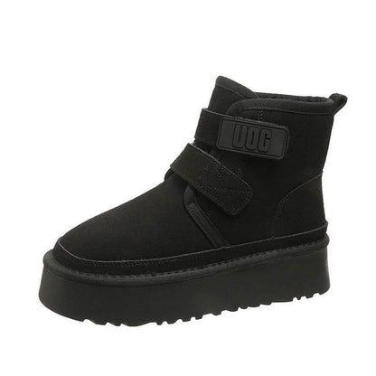 Thick Soled Fur Integrated Snow Boots for Women - Estalios