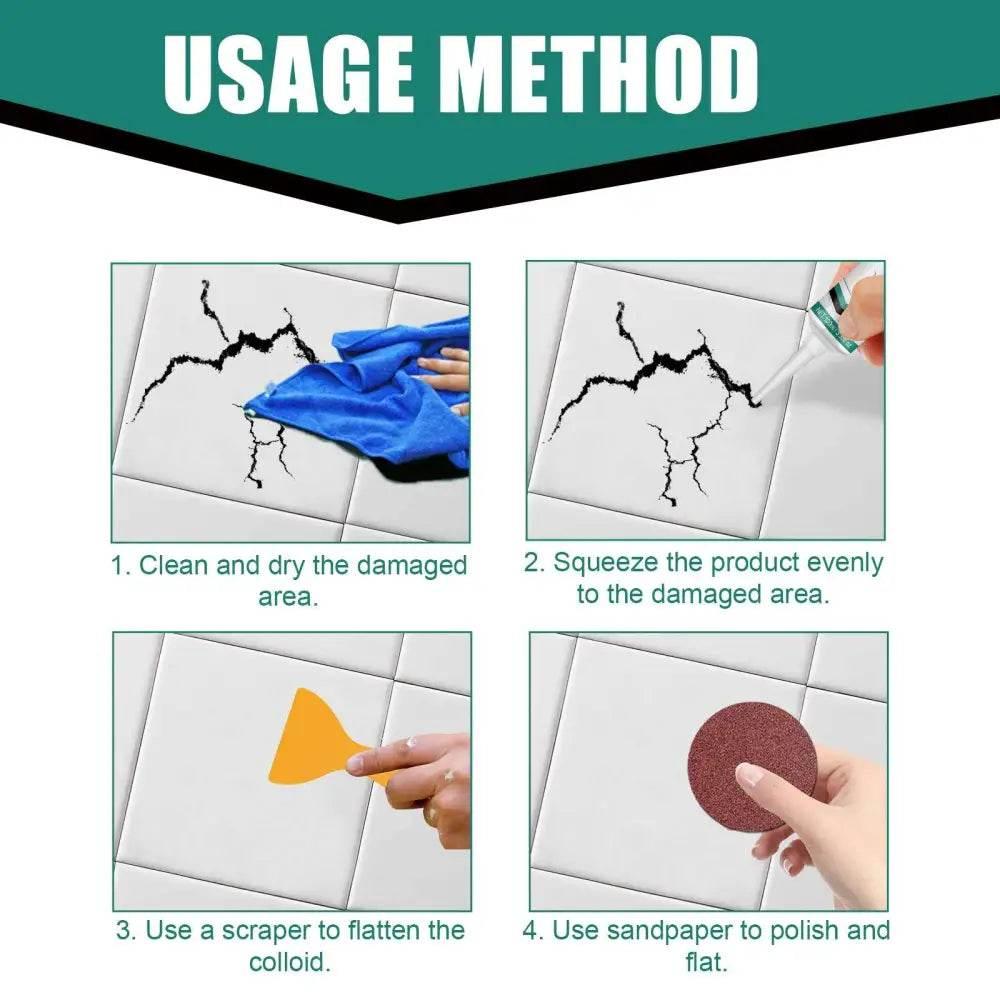 Tile Repair Paste Quick Drying Adhesive for Marble Bathtub - Estalios
