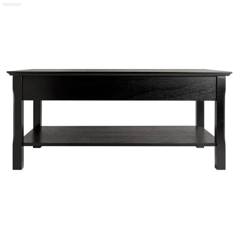Timer Coffee Table with Drawers and Shelf in Black Finish - Estalios