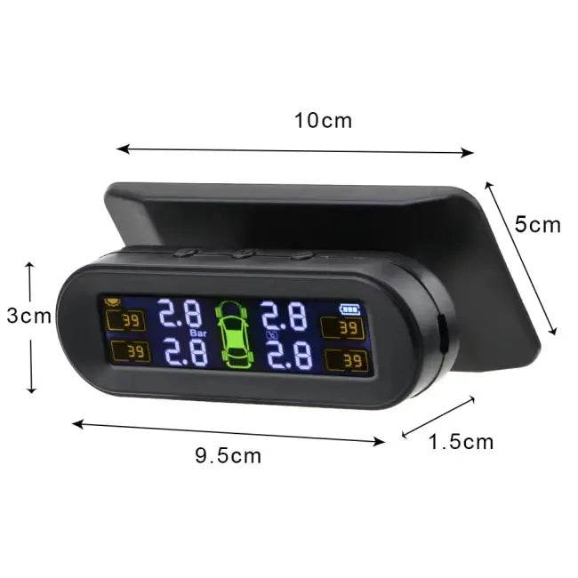 Tire Pressure Monitoring System Temperature Warning Fuel save with 4 External Sensors Solar TPMS Car Tyre Pressure Monitor - Estalios