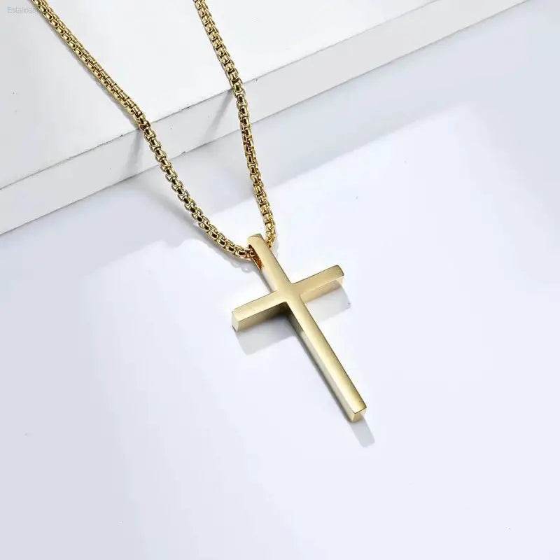 Triple Cross Titanium Steel Necklace: Unfadeable Faith - Estalios