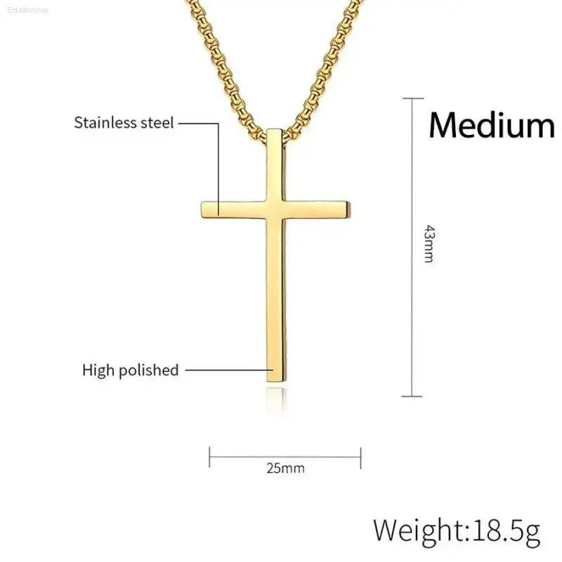 Triple Cross Titanium Steel Necklace: Unfadeable Faith - Estalios