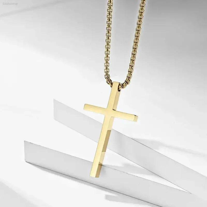 Triple Cross Titanium Steel Necklace: Unfadeable Faith - Estalios