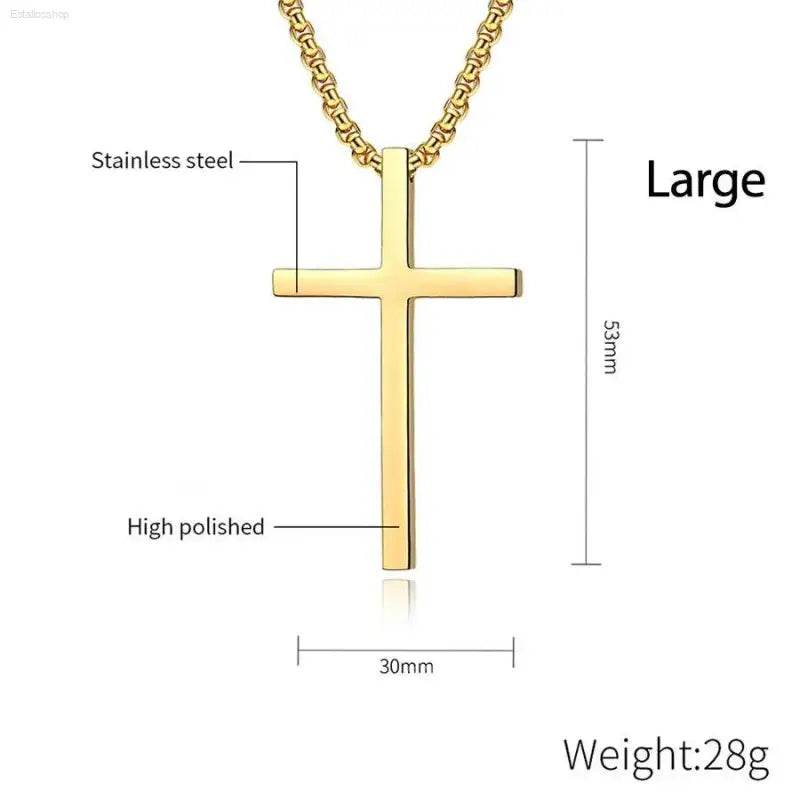 Triple Cross Titanium Steel Necklace: Unfadeable Faith - Estalios
