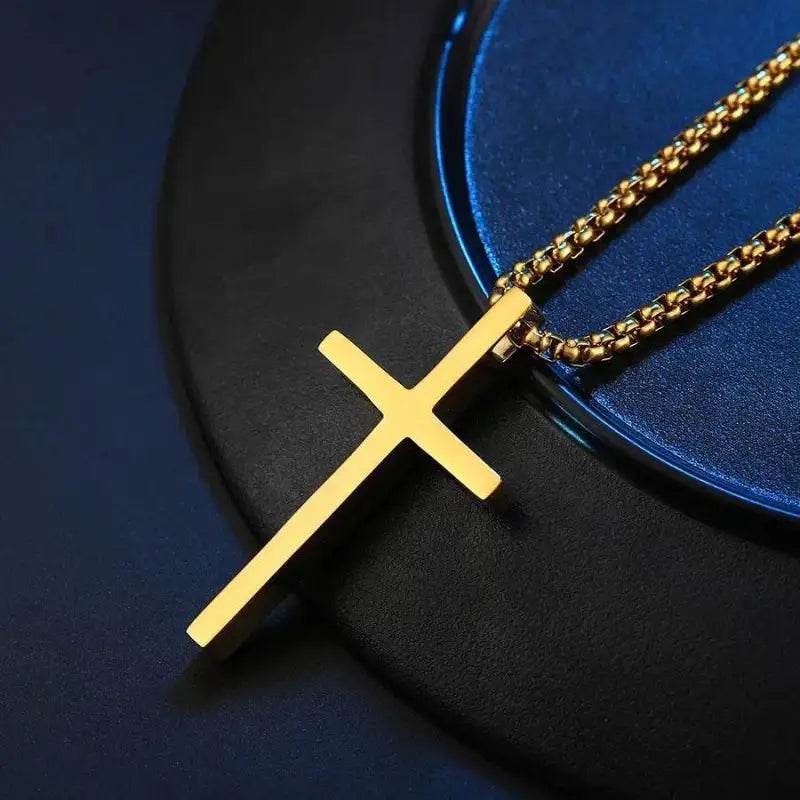 Triple Cross Titanium Steel Necklace: Unfadeable Faith - Estalios
