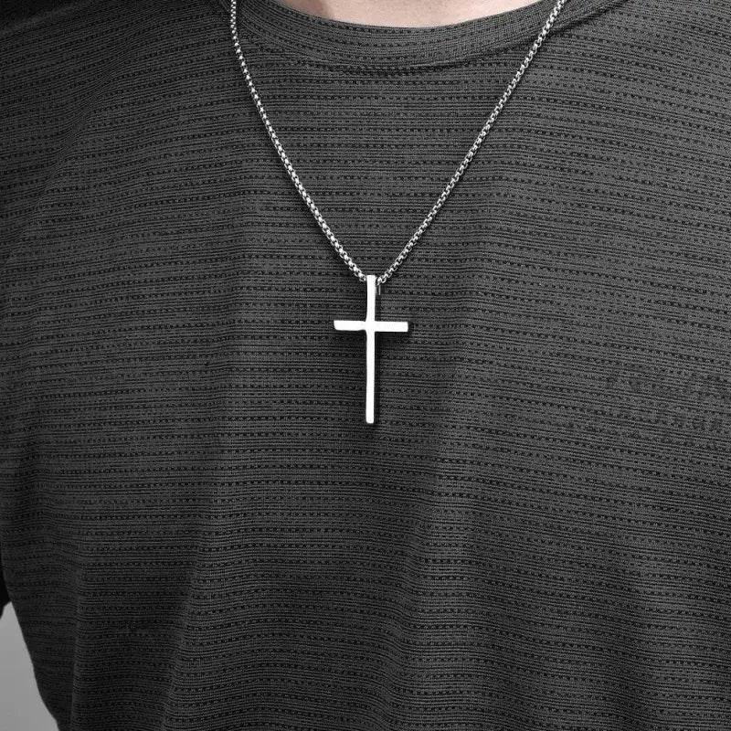 Triple Cross Titanium Steel Necklace: Unfadeable Faith - Estalios
