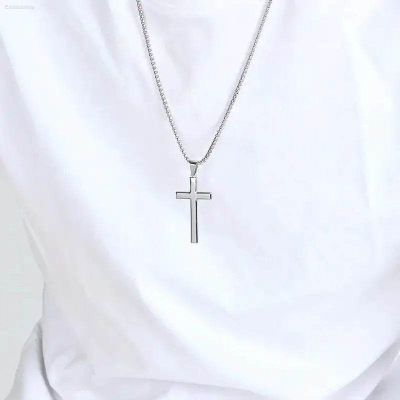 Triple Cross Titanium Steel Necklace: Unfadeable Faith - Estalios