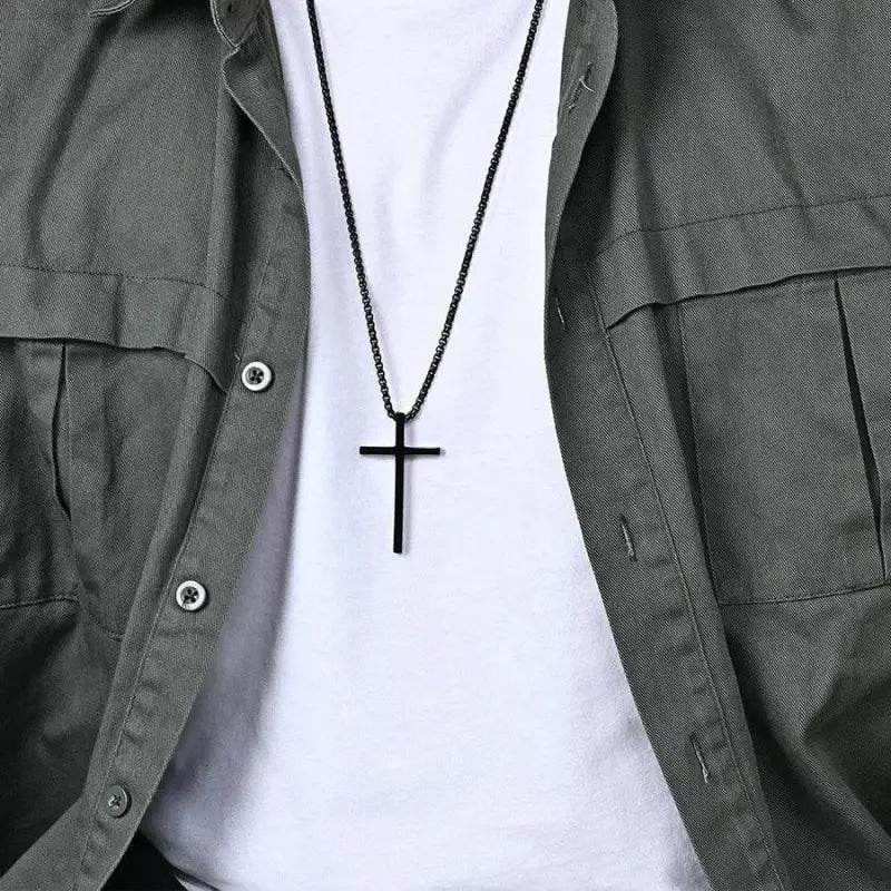 Triple Cross Titanium Steel Necklace: Unfadeable Faith - Estalios