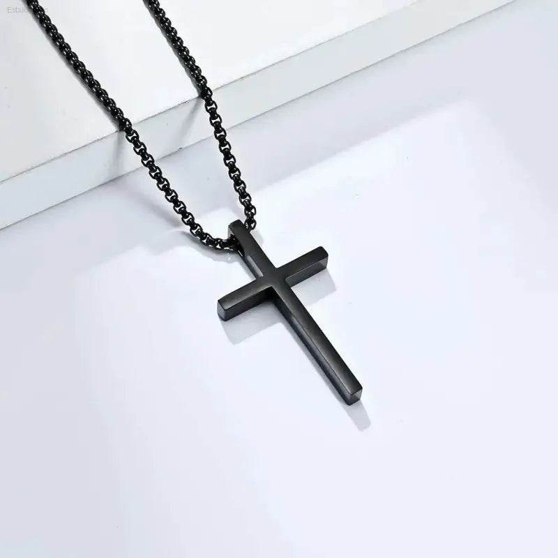 Triple Cross Titanium Steel Necklace: Unfadeable Faith - Estalios