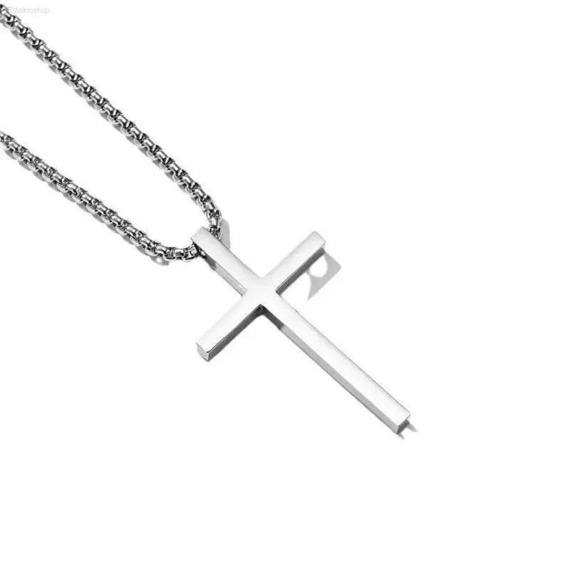 Triple Cross Titanium Steel Necklace: Unfadeable Faith - Estalios
