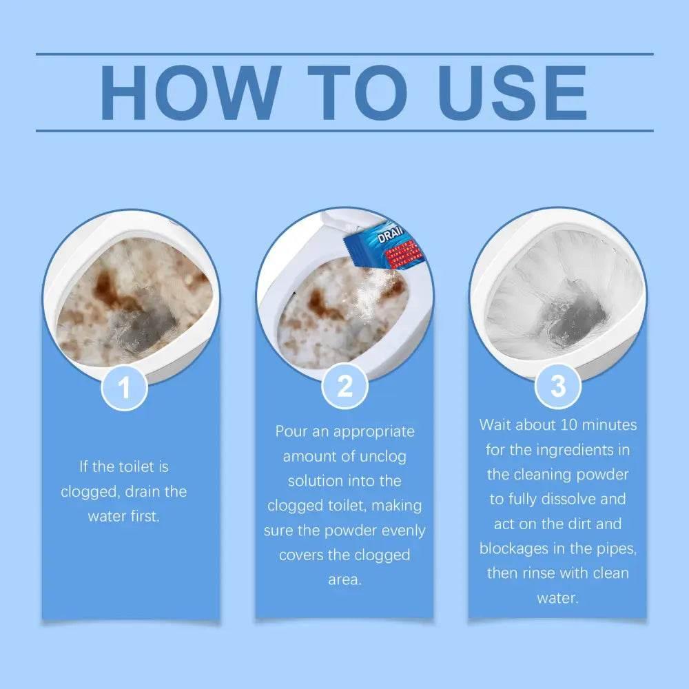 Toilet Dredging Cleaning Powder for Easy Blockage Removal - Estalios