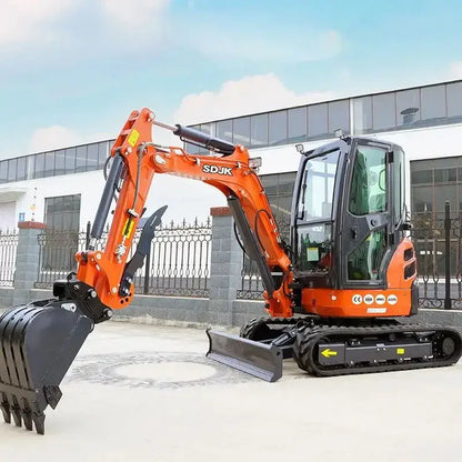 Orange and black Ton Mini Excavator for maximum digging on the farm