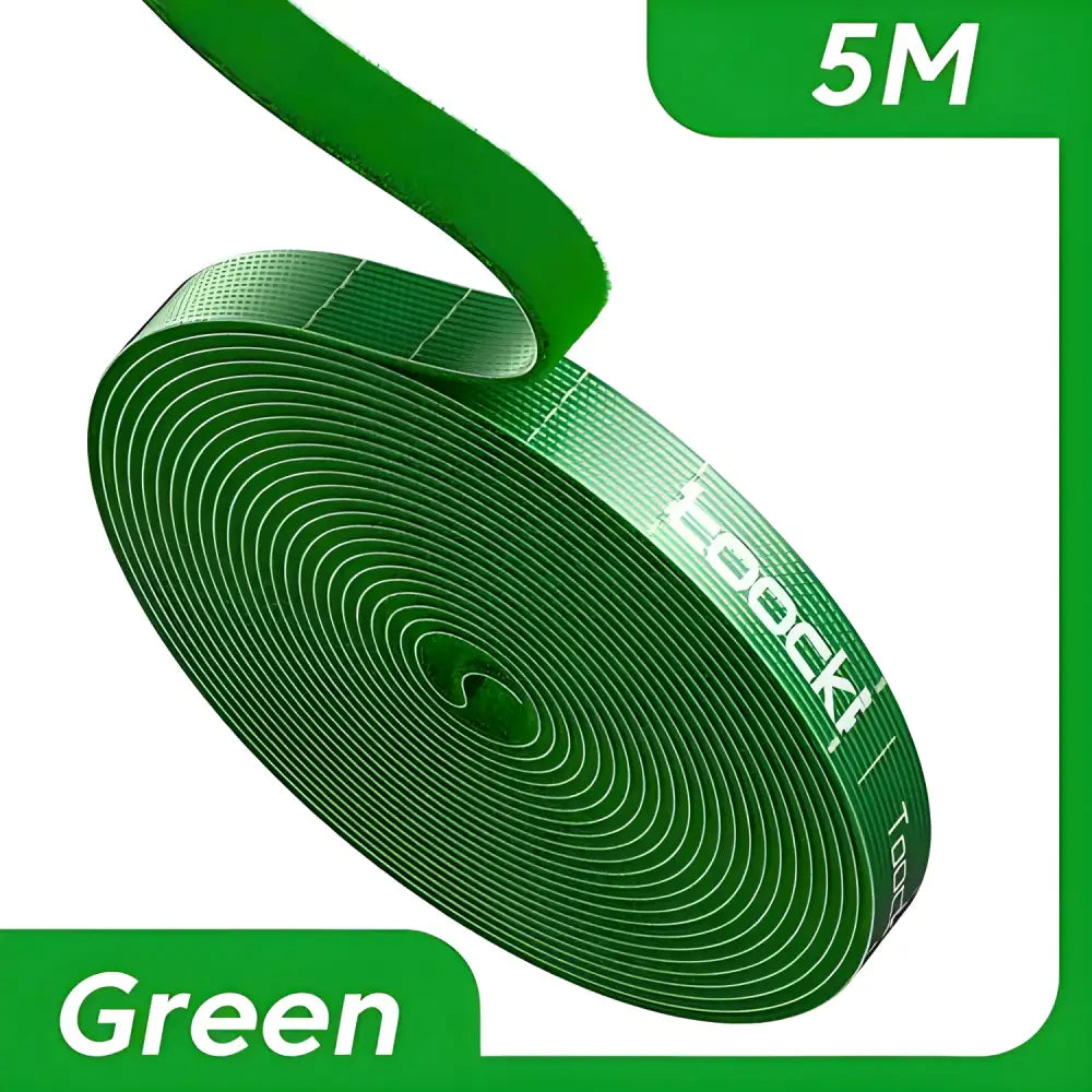 Green hook and loop fastener roll for Toocki Cable Organizers & Tearable Cable Management