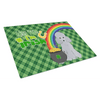 St. Patrick's Day Toy Silver Poodle Glass Cutting Board - Estalios