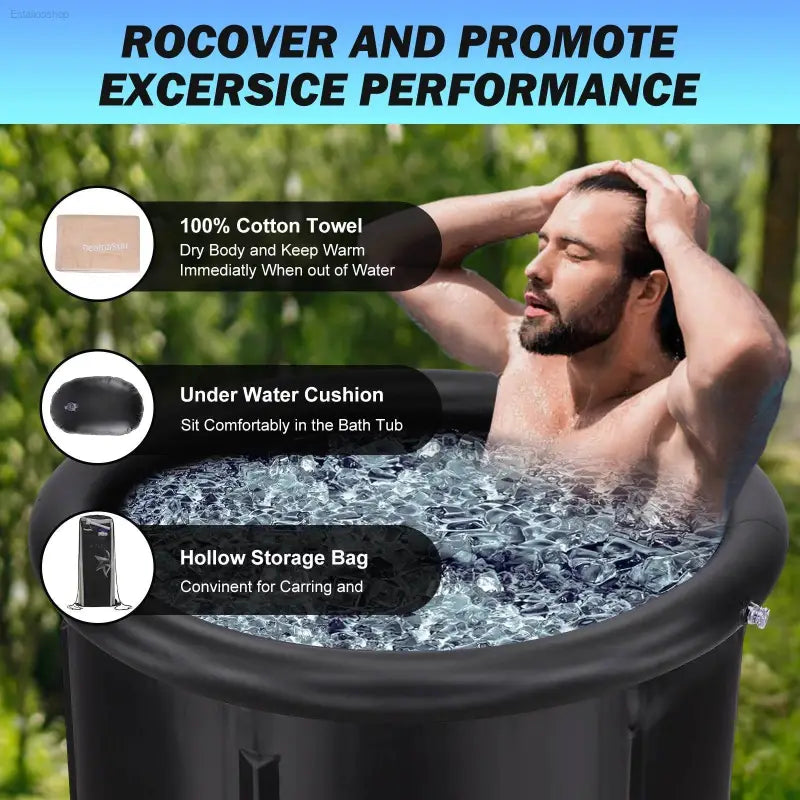 Transform Your Recovery with the DEALNASTAR Portable Ice Bath Tub - 88 Gal Cold Plunge for Athletes, Durable & Inflatable for Indoor/Outdoor Use! - Estalios