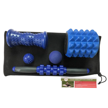 Blue muscle recovery set from Travel Muscle Massage Bundle for on-the-go relaxation