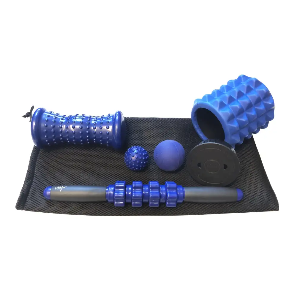 Blue Massage Tool Set from the Travel Muscle Massage Bundle for on-the-go relaxation