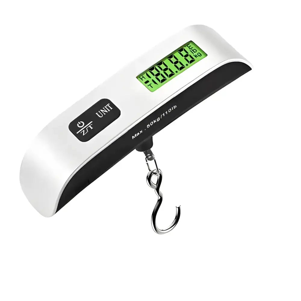 Digital luggage scale with hook from Travel Smart featuring a 50kg portable scale and LCD display