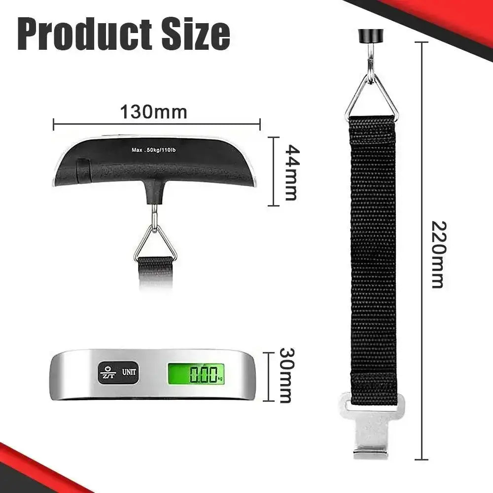 Digital luggage scale with LCD display, perfect for weighing up to 50kg